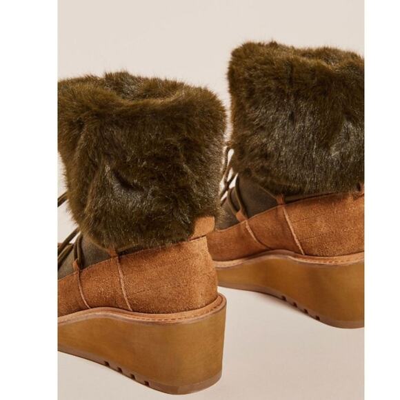 Anthropologie Cecelia NY Graham Sherling Wedge Boot 6 Brown NEW - Picture 4 of 13